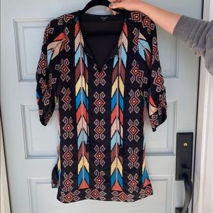 Black tribal print dress